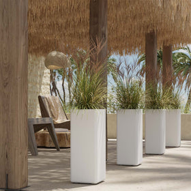 JARDINIÈRE HAUTE RECTANGULAIRE AVEC ROUES BROMELIA 28
