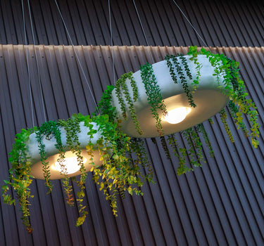 Jardinière ronde suspendue avec éclairage sans fil ELBA 39