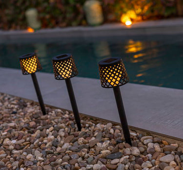 GRETITA pique solaire de jardin (4 pcs) - Couleur Noir