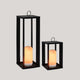 Lanterne métallique portable sans fil  effet flamme/lumière fixe SIROCO