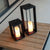 Lanterne métallique portable sans fil  effet flamme/lumière fixe SIROCO
