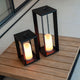 Lanterne métallique portable sans fil  effet flamme/lumière fixe SIROCO