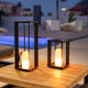 Lanterne métallique portable sans fil  effet flamme/lumière fixe SIROCO