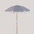 Parasol vintage rayé bleu marine avec franges ø180 x 230.