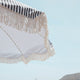 Parasol vintage rayé bleu marine avec franges ø180 x 230.