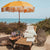 Parasol vintage orange avec franges ø170 x 210.