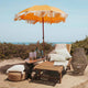 Parasol vintage orange avec franges ø170 x 210.